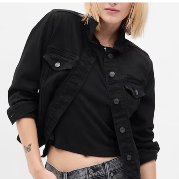 GAP Jackets & Blazers - Gap Women's jet  Black Denim Jacket